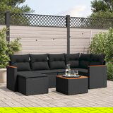 vidaXL 7-dijelni set vrtnih sofa od poliratana s jastucima crni | shoptok.hr