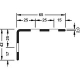 hofe jeklen kotni profil za modularni sistem, 65 x 42 x 2 mm, dolžina 3 m, pocinkano, de 6 kosov | Shoptok.si