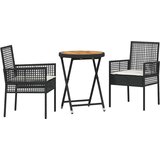 Bistro set za vrt 3 pcs Crna poliratan | shoptok.hr