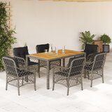  7-dijelni vrtni blagovaonski set sivi od poliratana Siva 150 cm table length | shoptok.hr
