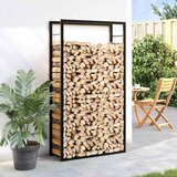  Stalak za drva za ogrjev mat crni 80x28x154 cm čelik | shoptok.hr