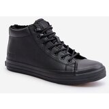 Big Star Insulated men's sneakers made of eco leather black cene