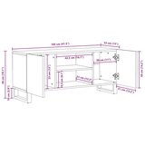 TV ormar s pohranom Smeđa 105 x 33 5 x 46 cm Čvrsto drvo manga | shoptok.hr