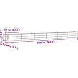  Cvetlično korito Antracit 580 x 50 x 45 cm Cinkana jeklena, (5000207756) | Shoptok.si