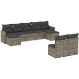  The Living Store Vrtna sedežna garnitura 9-delna z blazinami siv poli ratan - Vrtna Sedežna Garniture, (21443702) | Shoptok.si