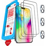 NIKCORP Komplet zaščitno kaljeno steklo Milomdoi 9H+ in 3 zaščite za kamero iPhone 16 Plus 6,7" 1:1 3D rob filter modre svetlobe, (5000249393) | Shoptok.si