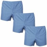 Foltýn 3PACK Classic men's boxer shorts blue check cene
