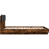  Okvir kreveta s uzglavljem LED boja dimljenog hrasta 150x200 cm | shoptok.hr