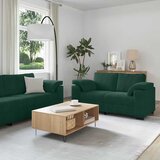  3-dijelni set sofa s jastucima tamnozeleni baršun - Tamnozelena 1 | shoptok.hr