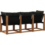 Vanjski srednji i kutni kauč s jastukom 3 Komad Prirodna - Prirodna i crno 2x corner +middle | shoptok.hr
