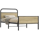 vidaXL Posteljni okvir brez vzmetnice 90x200 cm sonoma hrast inž. les Cene