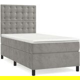 Box spring postelja z vzmetnico svetlo siva 90x200 cm žamet, (20846779) | Shoptok.si