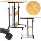  Mobilni stol 73-85 x 40 x 80 cm svijetlosmeđa, crna | shoptok.hr