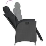  5-dijelni vrtni blagovaonski set s jastucima od poliratana crni Crna Dužina stola 90 cm | shoptok.hr