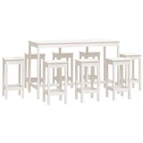 vidaXL barska garnitura 9-delna bela trdna borovina | Shoptok.si