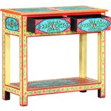 Maison Chic Ročno barvana konzolna miza - miza ob steni 80x35x75 cm trden mangov les, (21786657) | Shoptok.si