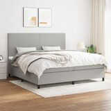 The Living Store Box spring postelja z vzmetnico svetlo siva 200x200 cm blago - Box Spring Postelja, (21518945) | Shoptok.si