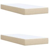 vidaXL Box spring postelja z vzmetnico krem 200x200 cm blago, (21308867) | Shoptok.si