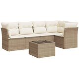  6-dijelni set vrtnih sofa s jastucima bež od poliratana | shoptok.hr