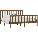  Posteljni okvir medeno rjav iz trdnega lesa 200x200 cm, (20646307) | Shoptok.si