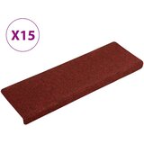  Prostirke za stepenice, samoljepljive, 15 kom, 65x21x4 cm, bordo crvene, pravokutni rub | shoptok.hr