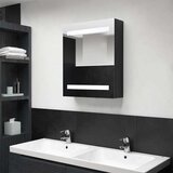  LED kupaonski ormarić s ogledalom crni 50 x 14 x 60 cm | shoptok.hr