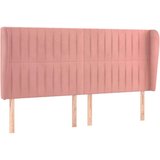  Uzglavlje s ušima ružičasto 163x23x118/128 cm baršunasto | shoptok.hr