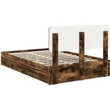  Krevet s od storage s uzglavljem Dimljeni hrast 120 x 190 cm | shoptok.hr