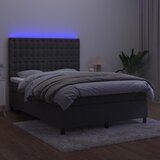  box spring s madracem LED tamnosivi 140x200 cm baršun | shoptok.hr