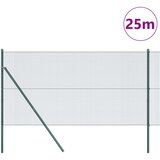 vidaXL Varjena žičnata ograja s 13 stebri zeleno 1.4x25 m jeklo Cene