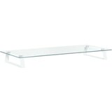 vidaXL Stalak za monitor bijeli 80x35x8 cm kaljeno staklo i metal | shoptok.hr