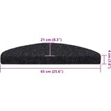  Prostirke za stepenice, samoljepljive, 30 kom, 65x21x4 cm, crne, poluokrugle, velike | shoptok.hr