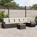 vidaXL 7-dijelni set vrtnih sofa od poliratana s jastucima crni | shoptok.hr