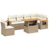 vidaXL 7-dijelni set vrtnih sofa od poliratana s jastucima bež | shoptok.hr