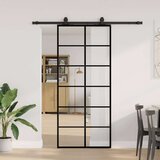 vidaXL Klizna vrata s priborom crna 90 x 205 cm od ESG stakla | shoptok.hr