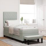 vidaXL Box Spring Bed z vzmetnico in klopjo Svetlo siva 80x200 cm Žamet | Shoptok.si