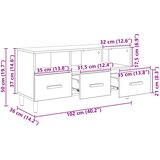  ormar Staro drvo 102 x 36 x 50 cm Konstruirano drvo | shoptok.hr