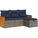  4-dijelni set vrtnih sofa od poliratana s jastucima sivi | shoptok.hr