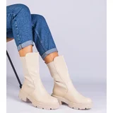 D/CEO UR/CEO Beige ankle boots with a textile insert Santorini