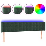 Maison Chic led posteljno vzglavje - vzglavna omarica - nočna omarica temno zeleno 183x16x78/88 cm žamet, (21711331) | Shoptok.si