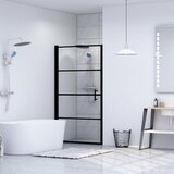  Vrata za tuš od kaljenog stakla 91 x 195 cm crna | shoptok.hr