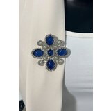 Kesi Floral brooch 2 silver + cornflower | shoptok.hr