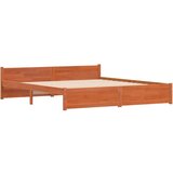  Konstrukcija postelje Voščeno rjava 180 x 200 cm Trdna borovina | Shoptok.si