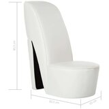V Stol v obliki visoke pete belo umetno usnje | Shoptok.si