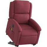  Masažni naslonjač na podizanje od tkanine crvena boja vina | shoptok.hr