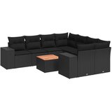  9-dijelni set vrtnih sofa s jastucima crni od poliratana | shoptok.hr
