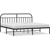  Metalni okvir za krevet s uzglavljem crni 200x200 cm | shoptok.hr
