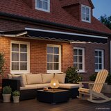  Ručni okvir tende s LED-ima Crna i bijela 3,5 x 2,5 m | shoptok.hr