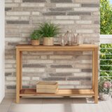 vidaXL Konzolna miza Rjava 110 x 40 x 45 cm Trden tikov les Cene