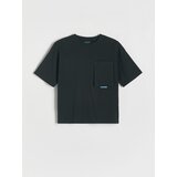 Reserved oversize majica z reliefnim potiskom - črna | Shoptok.si